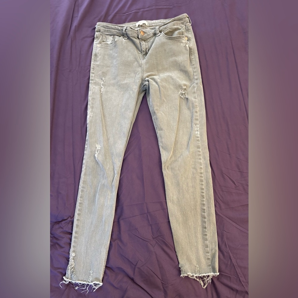 River Island Green Women’s Distressed Skinny Jeans Size 14